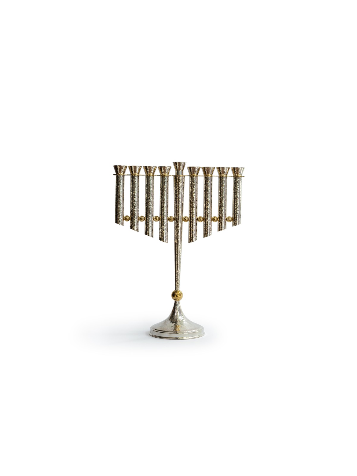 Grande menorah de Hanoukka martelée avec boules en laiton, cadeau de mariage juif