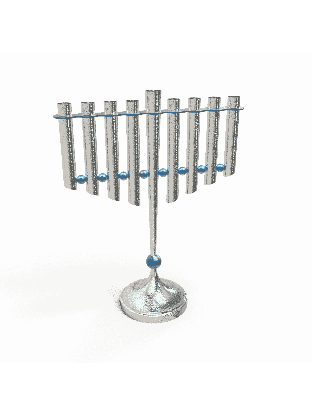 Large Hammered Hanukkah Menorah with Brass Balls , Jewish Wedding Gift