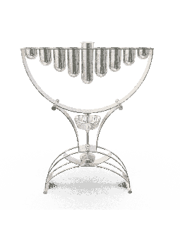 Large Modern Hanukkah Menorah Sterling Silver , Modern Hanukkah Menora
