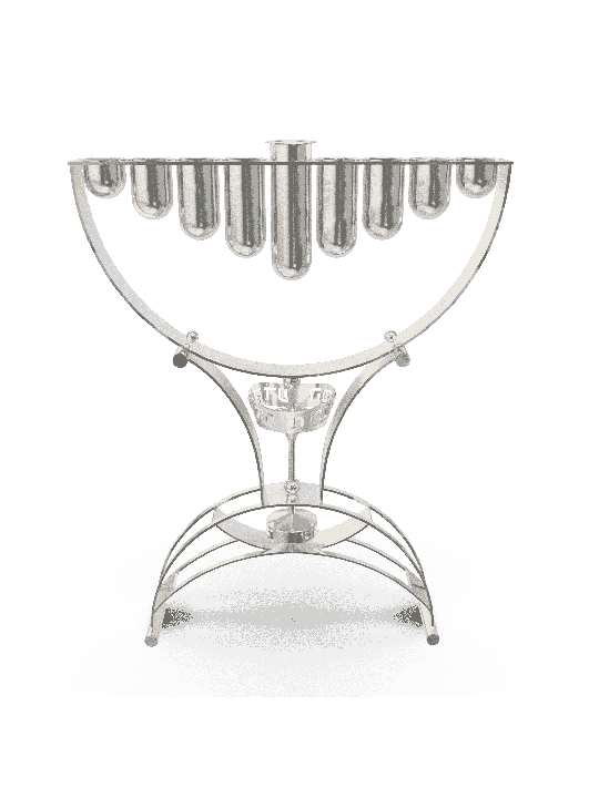 Grande Hanukkah Menorah moderne en argent sterling, Hanukkah Menora moderne