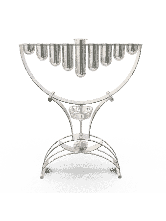 Large Modern Hanukkah Menorah Sterling Silver , Modern Hanukkah Menora