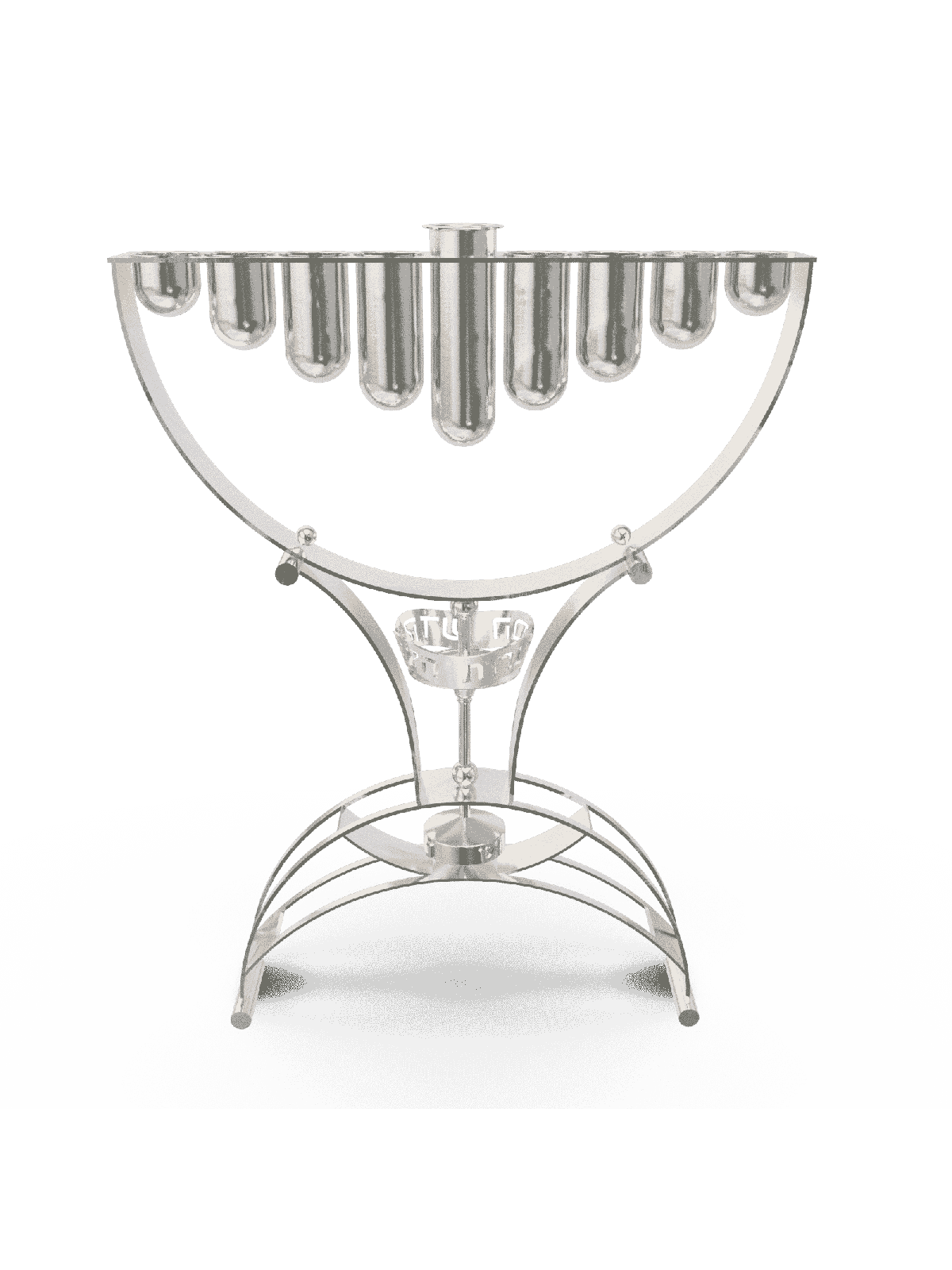 Large Modern Hanukkah Menorah Sterling Silver , Modern Hanukkah Menora