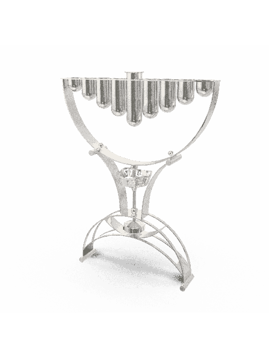 Large Modern Hanukkah Menorah Sterling Silver , Modern Hanukkah Menora