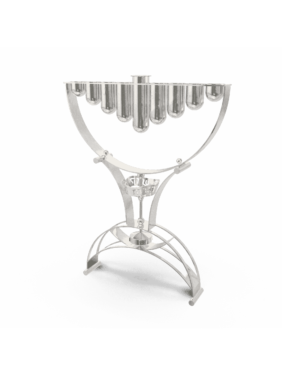 Grande Hanukkah Menorah moderne en argent sterling, Hanukkah Menora moderne