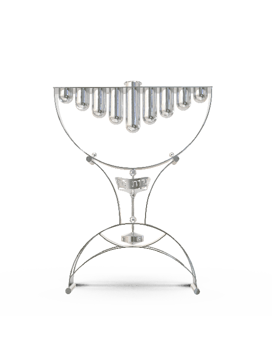 Large Modern Hanukkah Menorah Sterling Silver , Modern Hanukkah Menora