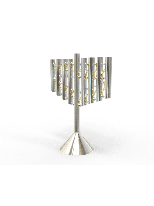 Magnificen Modern Style Sterling Silver Chabad Men , Modern Hanukkah M