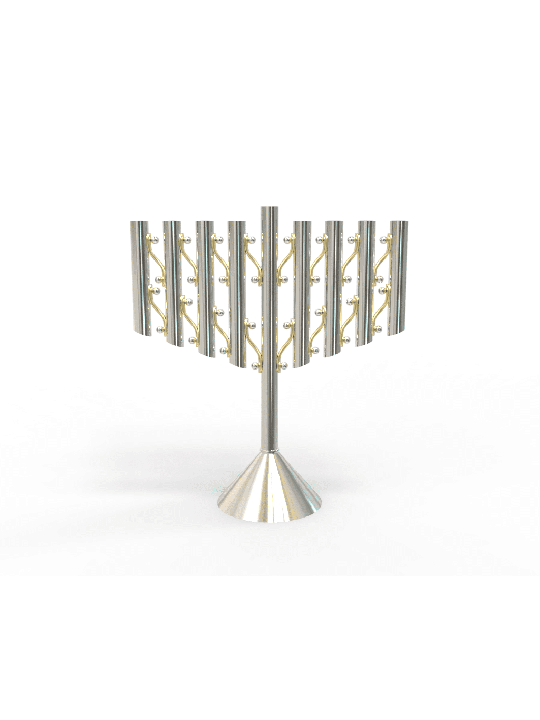 Magnificen Modern Style Sterling Silver Chabad Men , Modern Hanukkah M