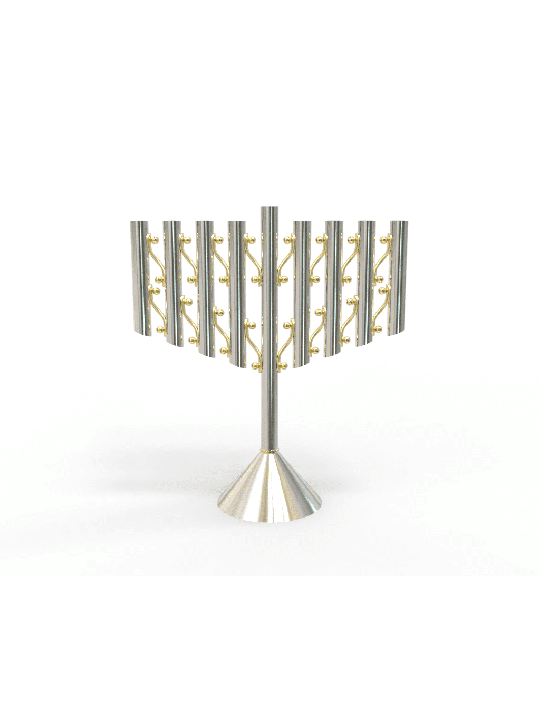 Magnificen Modern Style Sterling Silver Chabad Men , Modern Hanukkah M
