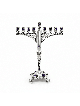 Royal Large Silver Hanukkah Menorah avec améthyste , Cadeaux Hanukkah ,