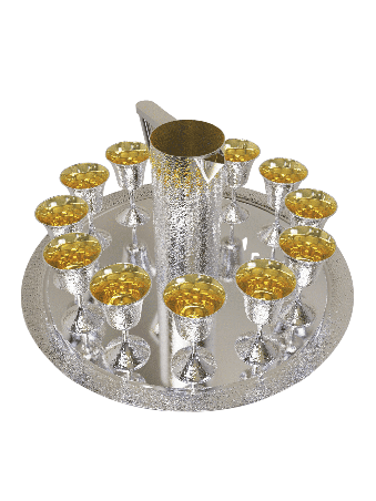 Élégant énorme plateau en argent sterling martelé, cadeaux Tu B'Av, J israélien