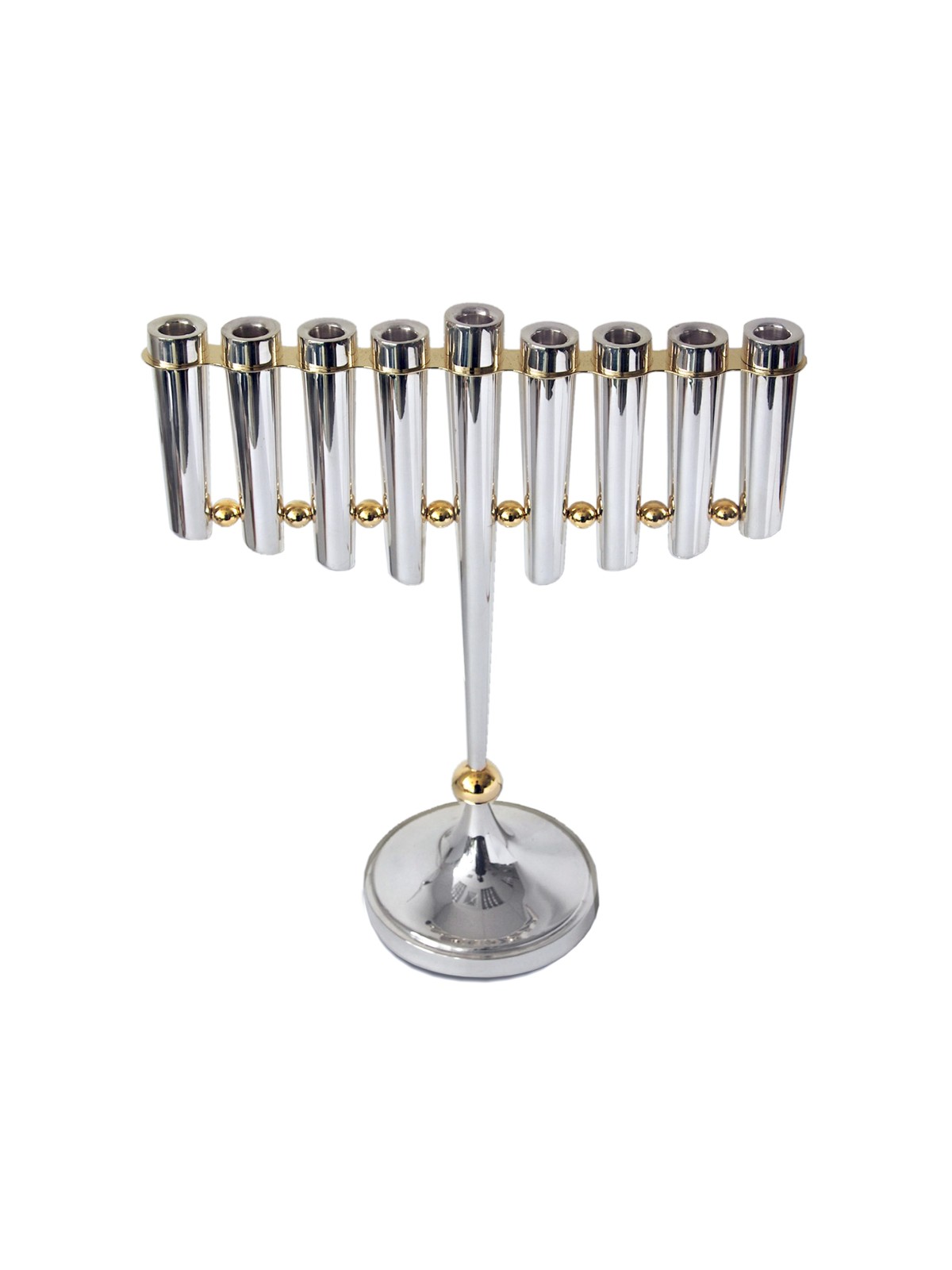 Argent et laiton extraordinaire grande menorah, menorahs modernes de Hanukkah
