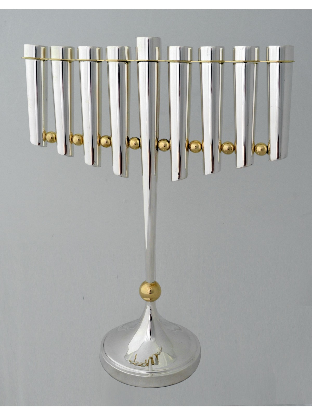 Silver & Brass Extraordinary Large Menorah , Modern Hanukkah Menorahs