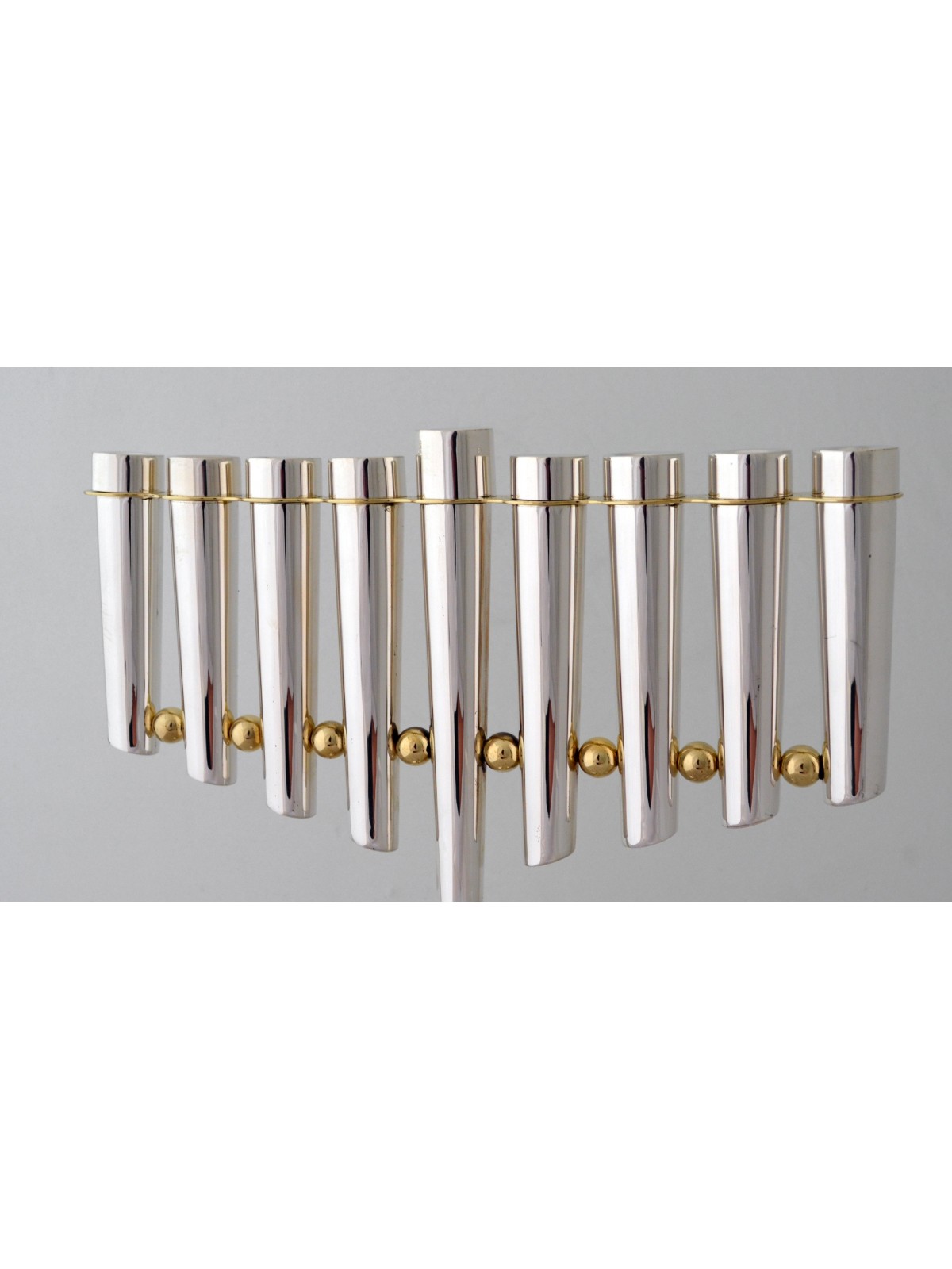 Silver & Brass Extraordinary Large Menorah , Modern Hanukkah Menorahs