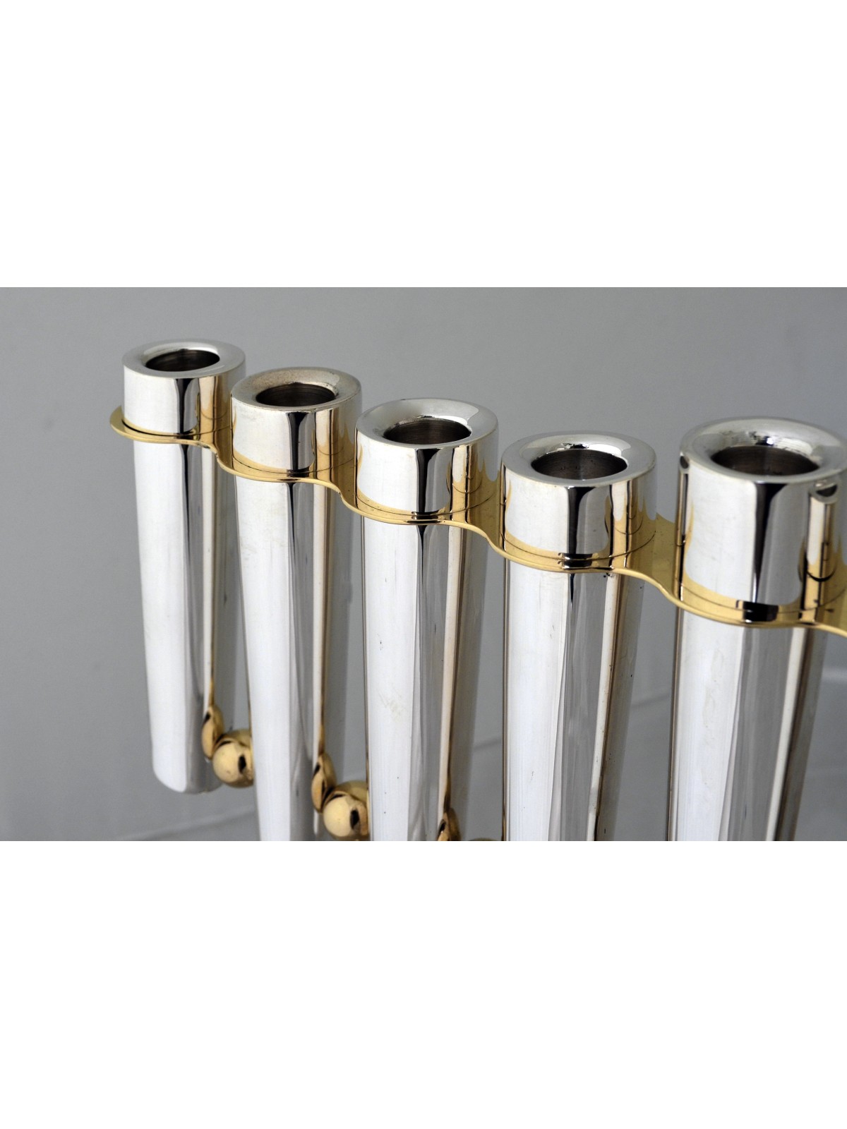Silver & Brass Extraordinary Large Menorah , Modern Hanukkah Menorahs