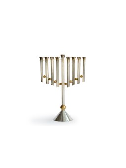 Superbe grande menorah en argent sterling et en laiton, Hanukkah Menor moderne