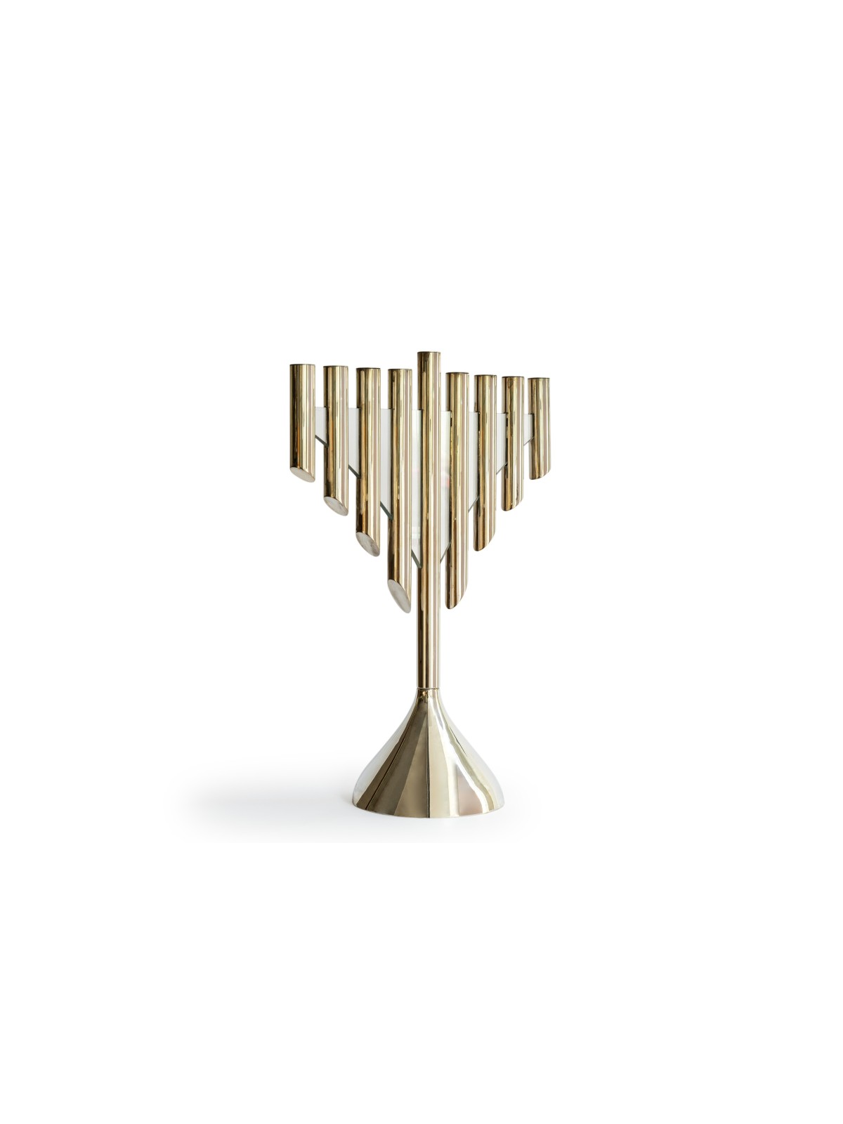 One-of-a-kind Menorah Combined with Shining Glass , Modern Hanukkah Me
