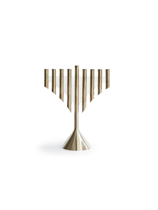Menorah unique en son genre combinée avec du verre brillant, Hanukkah moderne Me