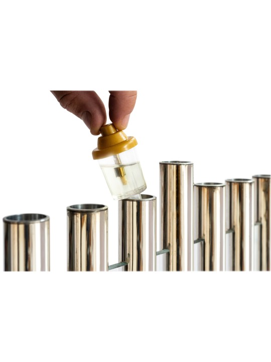 One-of-a-kind Menorah Combined with Shining Glass , Modern Hanukkah Me