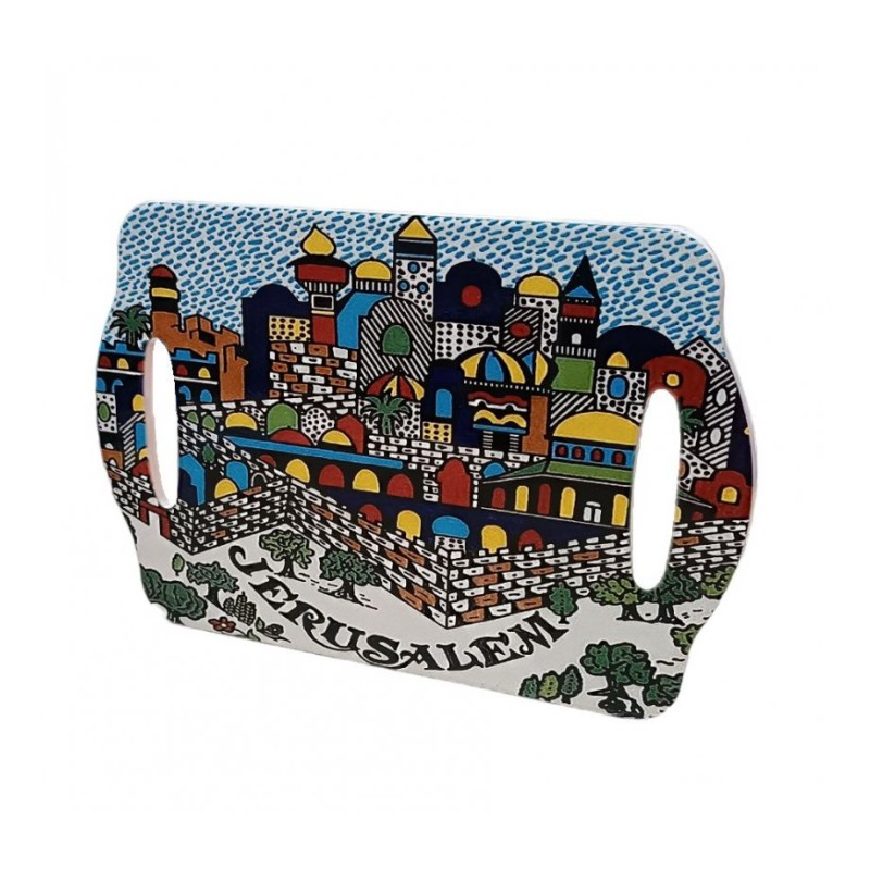 Ceramic Serving Tray with Jerusalem View in Col... | House Decorations