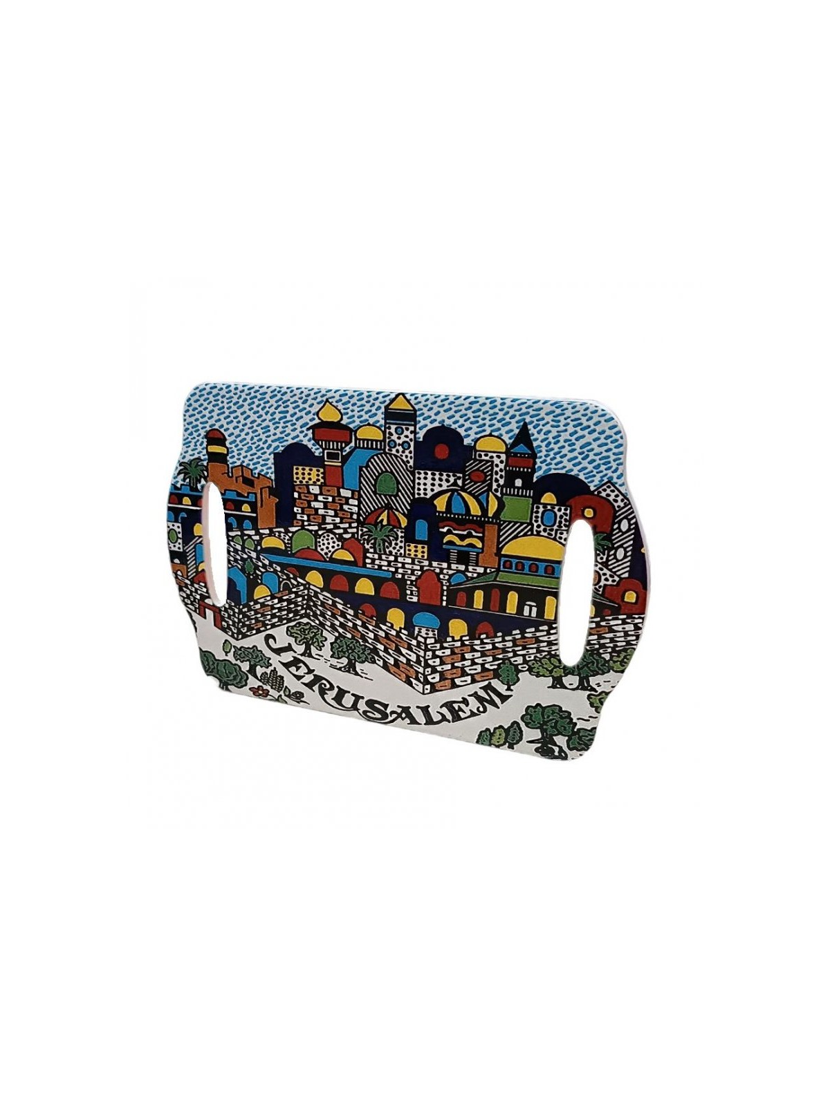 Ceramic Serving Tray with Jerusalem View in Col... | House Decorations