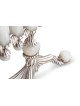 Menorah royale avec pierre d'onyx blanche, cadeaux Tu B'Av, Judaica israélienne