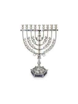 Filigree Menorah with Amethyst Stones & Blessing , Hanukkah Gifts , Is