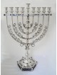 Menorah en filigrane avec pierres d'améthyste et bénédiction, cadeaux de Hanoukka, est