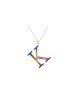 Énorme pendentif lettre d’or en multi-couleurs, cadeaux Tu B’Av, Jud israélien