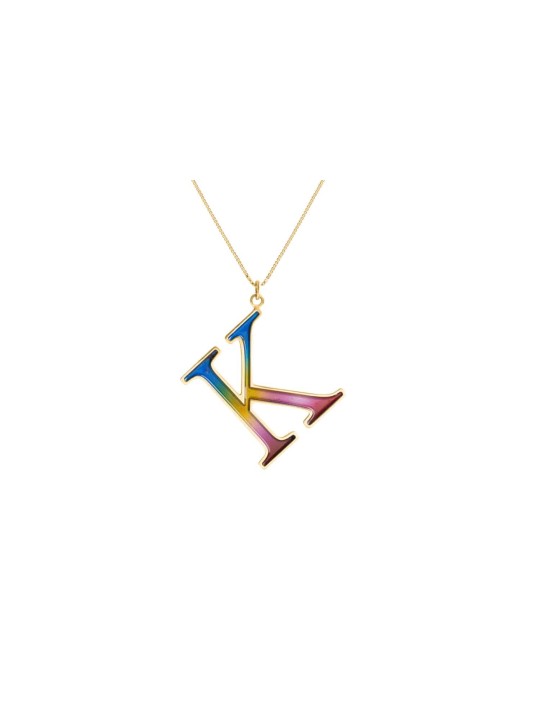 Énorme pendentif lettre d’or en multi-couleurs, cadeaux Tu B’Av, Jud israélien