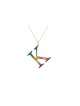 Énorme pendentif lettre d’or en multi-couleurs, cadeaux Tu B’Av, Jud israélien