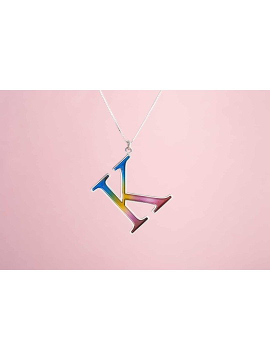 Énorme pendentif lettre d’or en multi-couleurs, cadeaux Tu B’Av, Jud israélien