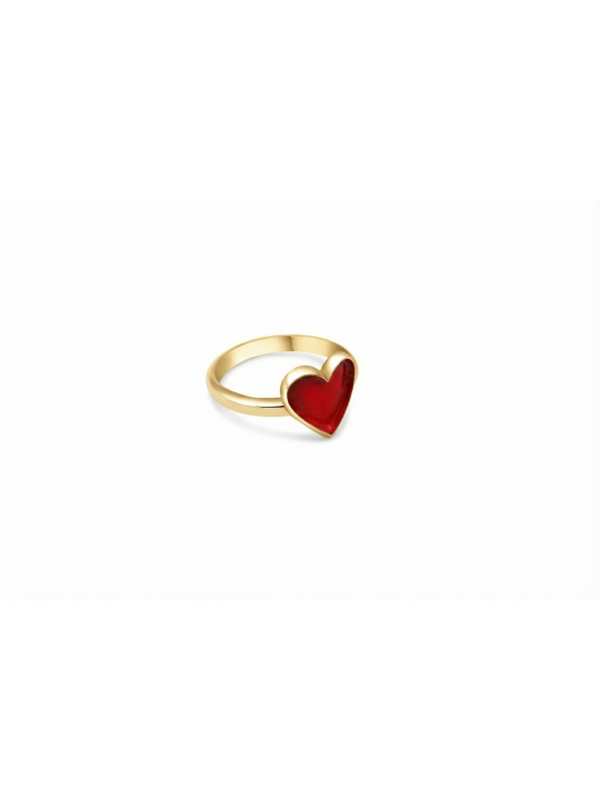 Bague en or 14 carats avec cœur émaillé, cadeaux Tu B'Av, Judaica israélienne