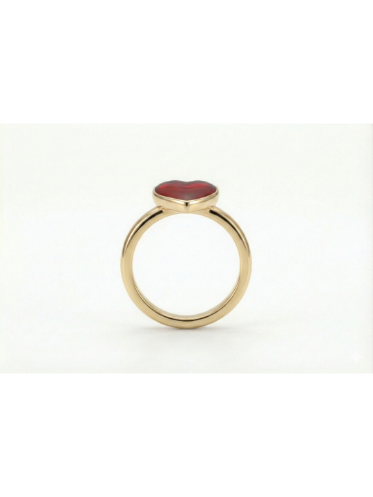 Bague en or 14 carats avec cœur émaillé, cadeaux Tu B'Av, Judaica israélienne