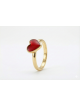 14K Gold Ring with Enameled Heart , Tu B'Av Gifts , Israeli Judaica