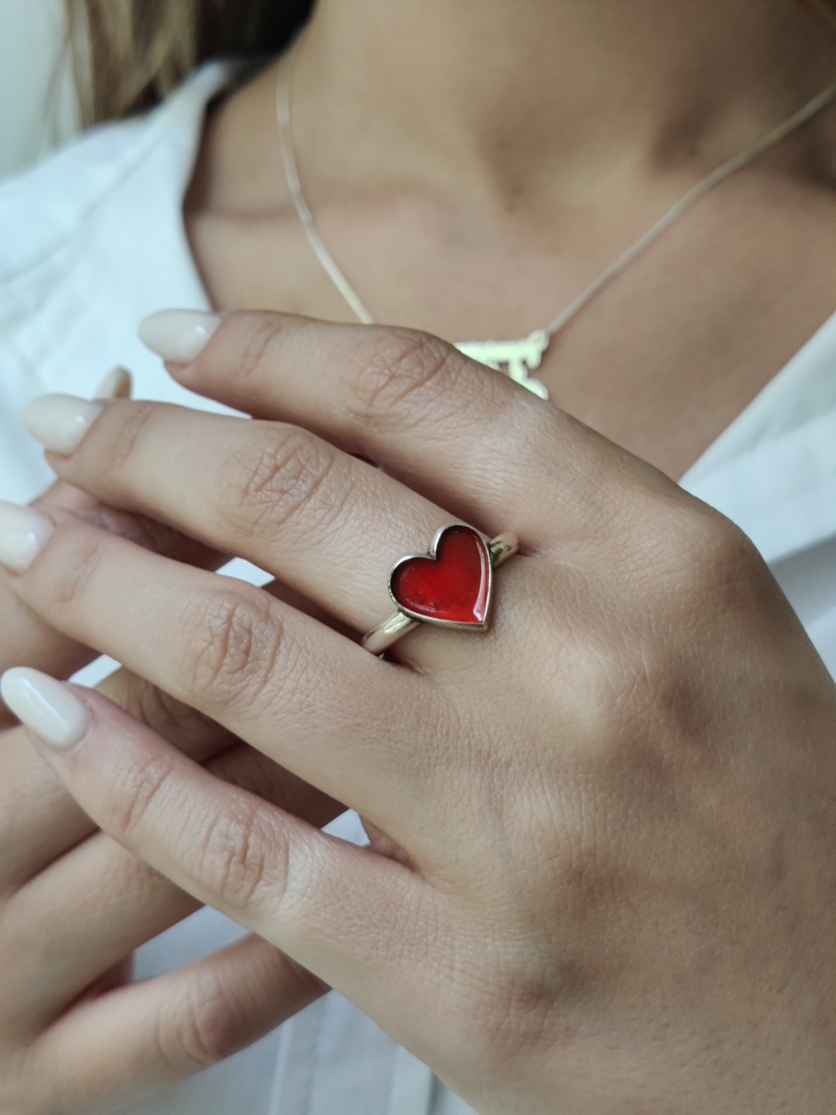 Bague en or 14 carats avec cœur émaillé, cadeaux Tu B'Av, Judaica israélienne