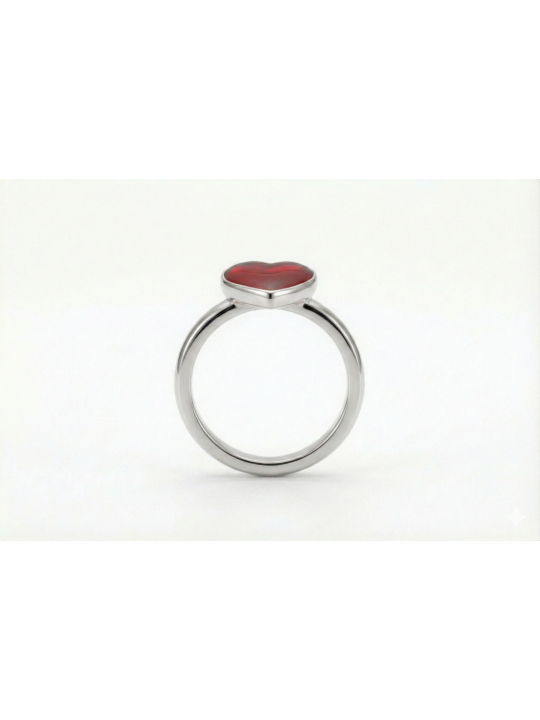 Bague en or 14 carats avec cœur émaillé, cadeaux Tu B'Av, Judaica israélienne