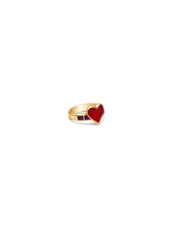 I Love you Heart 14K Gold Ring , Tu B'Av Gifts , Israeli Judaica