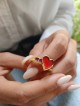 I Love you Heart 14K Gold Ring , Cadeaux Tu B'Av , Judaica israélien