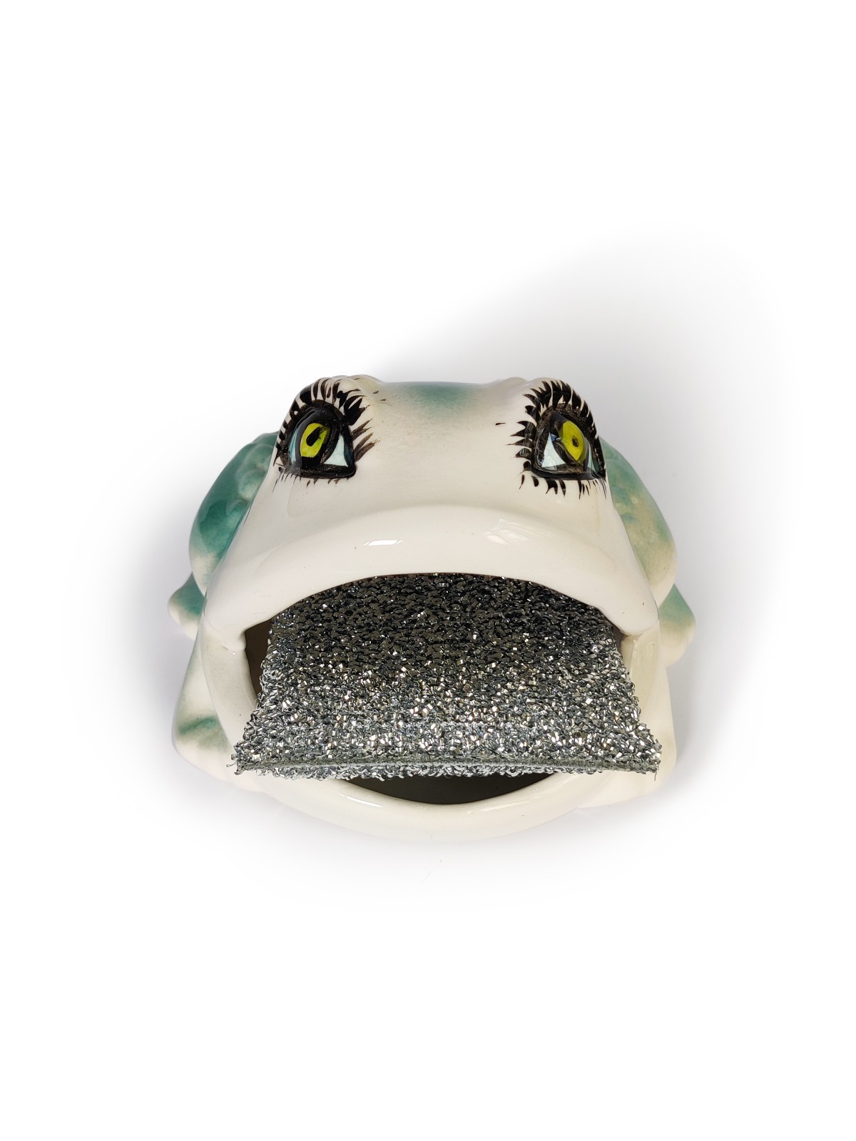 Ceramic Kitchen Sponge Holder Lady Frog Shaped , Tu B'Av Gifts , Israe