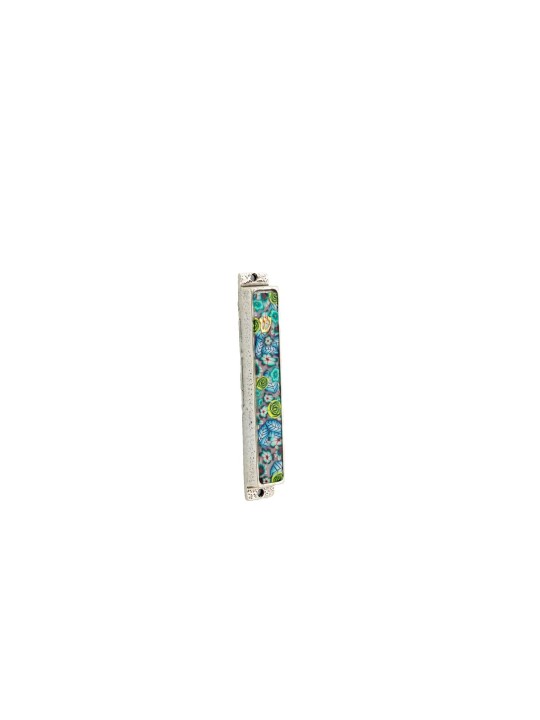 Mezuzah colorée verdâtre , Extra Large Mezuzah , Judaica israélienne