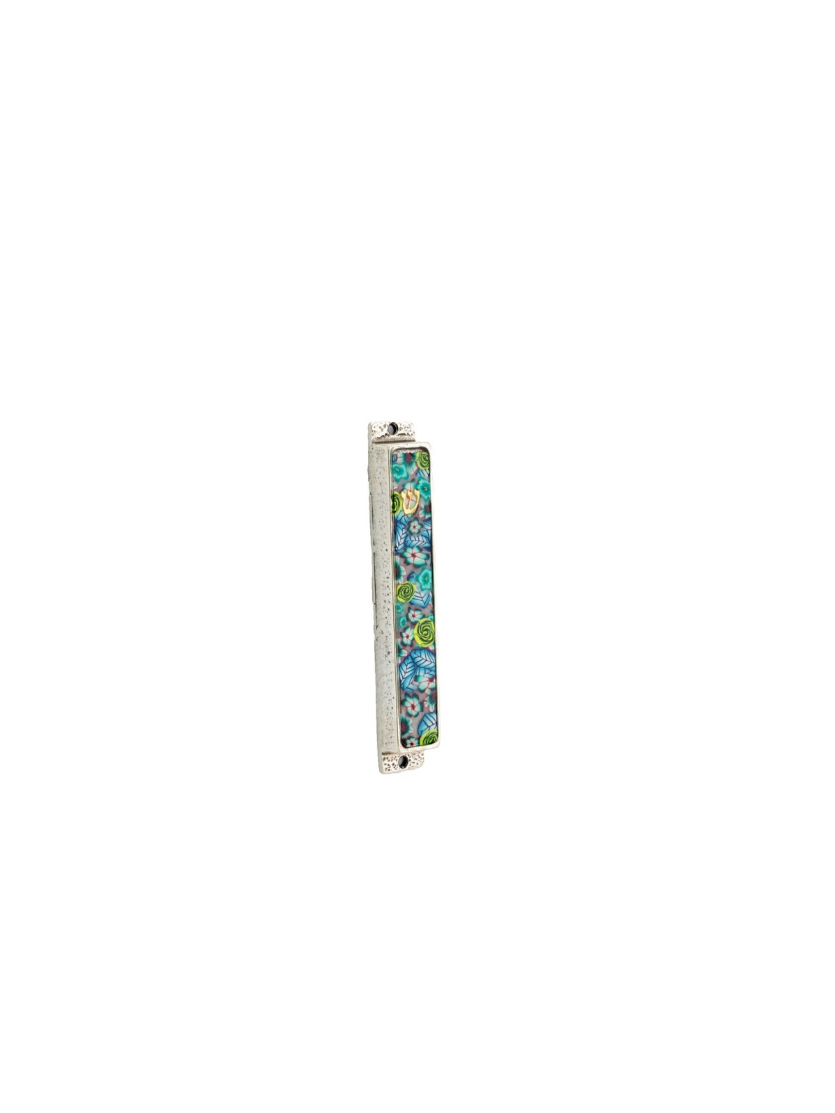 Mezuzah colorée verdâtre , Extra Large Mezuzah , Judaica israélienne