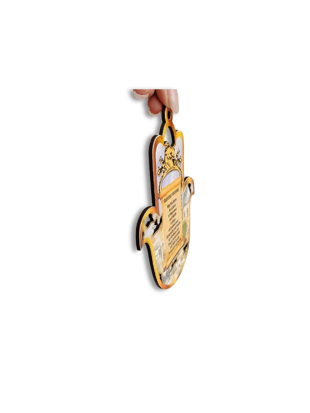 Wood English Home Blessing Hamsa Wall Hanging for  , Yigal Natani , Is