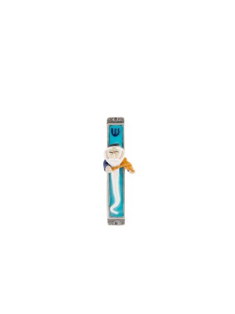 Mezuzah Blue Character Violoniste , Extra Large Mezuzah , Judai israélien