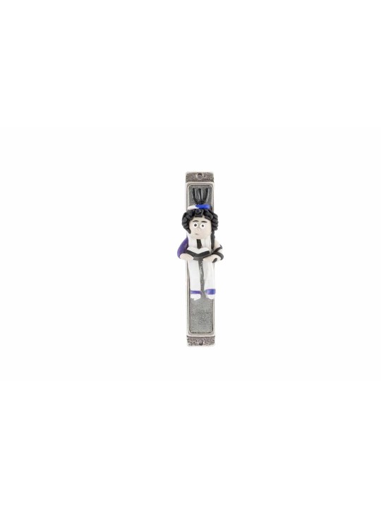 Personnage enfant de la Torah Mezuzah Case , Extra Large Mezuzah , Israélien
