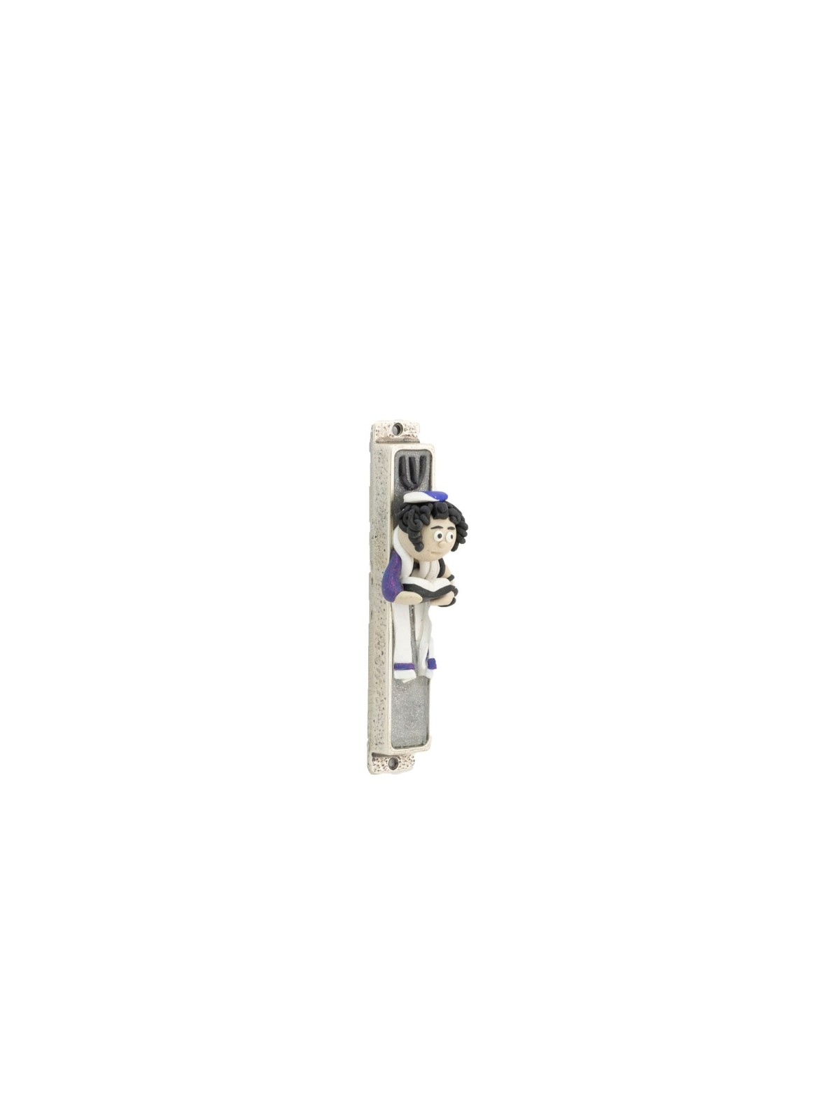 Personnage enfant de la Torah Mezuzah Case , Extra Large Mezuzah , Israélien