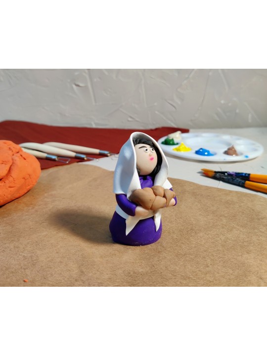 Femme juive avec Challa pour poupée de Shabbat, cadeaux de Tu B'Av, Ju israélien