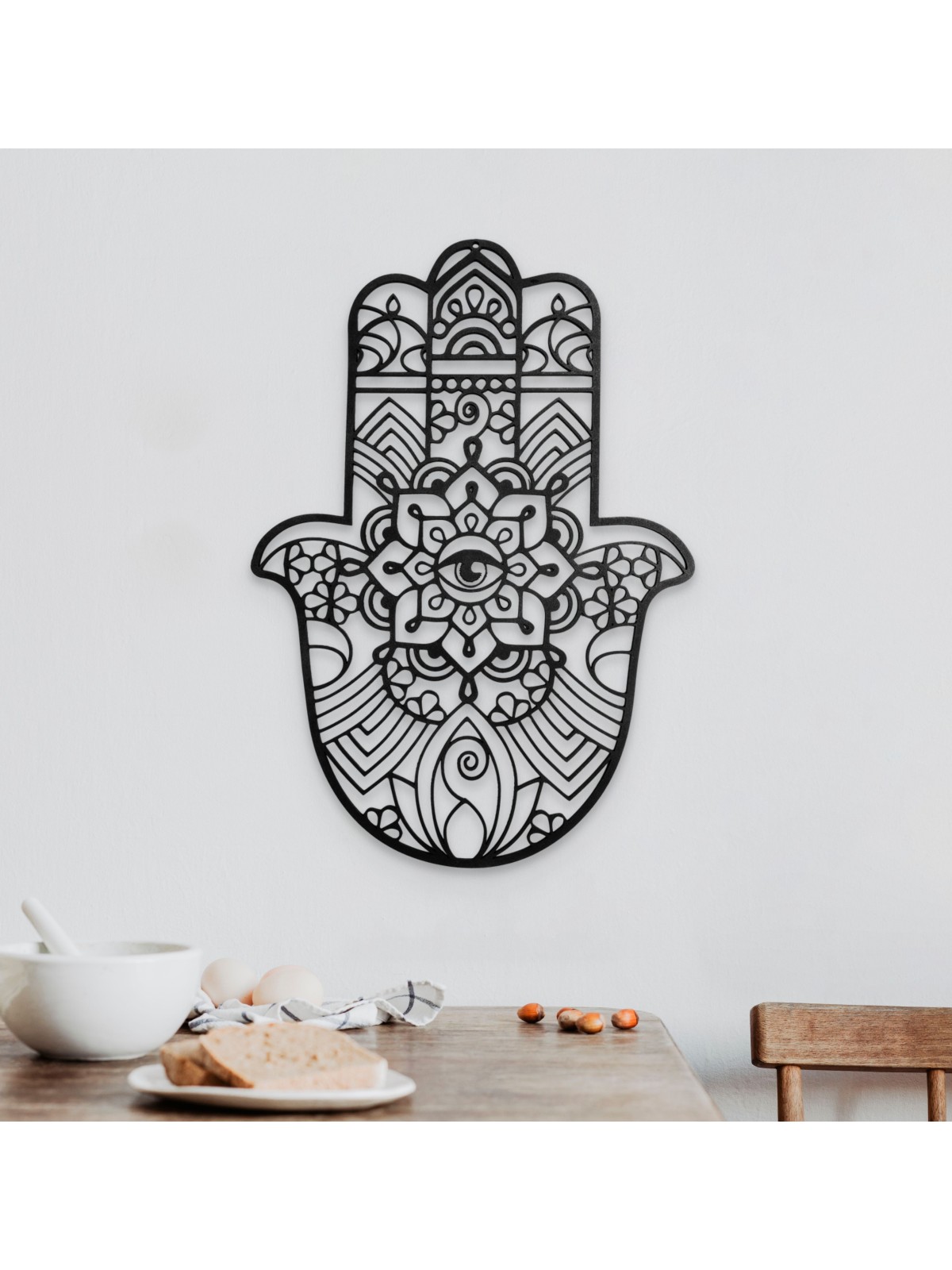 Hamsa Wall Hanging with Evil Eye From Metal - Cust , Hamsa Wall Art ,