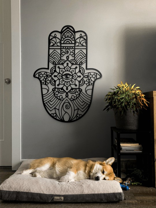 Hamsa Tenture murale avec mauvais œil en métal - Cust , Hamsa Wall Art ,