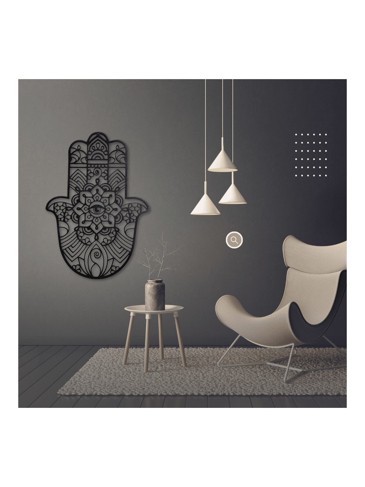 Hamsa Wall Hanging with Evil Eye From Metal - Cust , Hamsa Wall Art ,