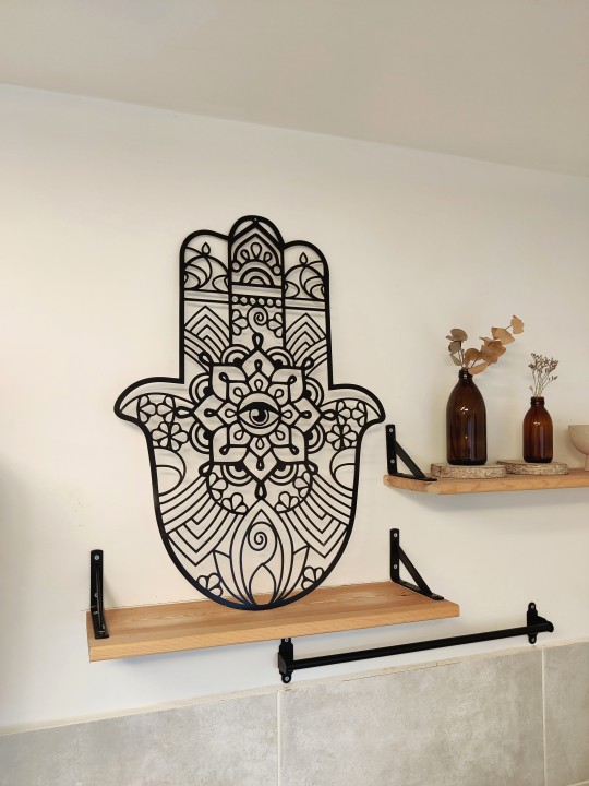 Hamsa Wall Hanging with Evil Eye From Metal - Cust , Hamsa Wall Art ,